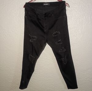 Blue Savvy Black Distressed Skinny Jeans